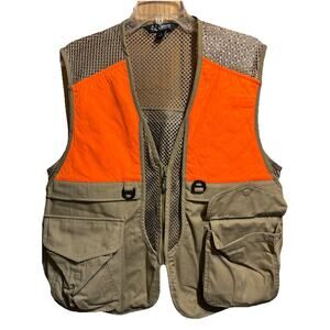 Guide Series Hunting Vest Men’s M Heavy Duty Deep Pockets Orange Khaki Full Zip